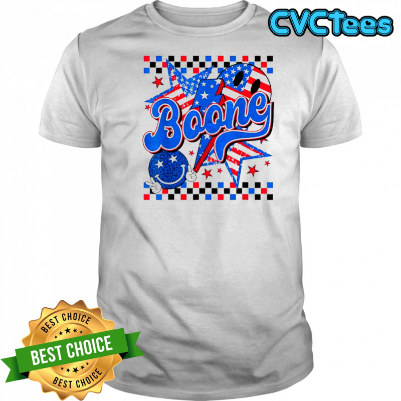 Boone checkered stars USA flag shirt