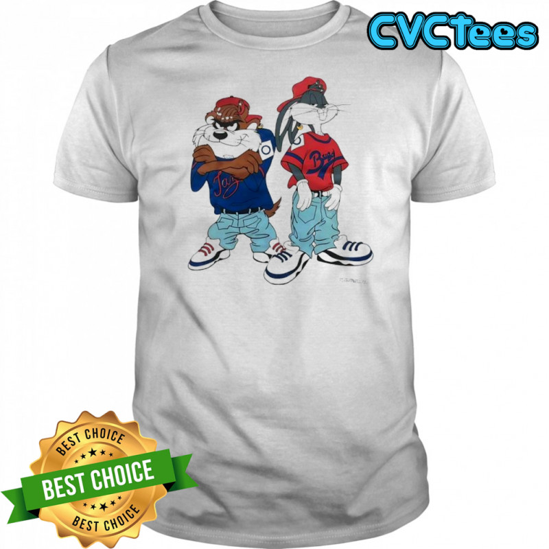 Bugs Bunny and the Tasmanian Devil hip hop vintage poster shirt