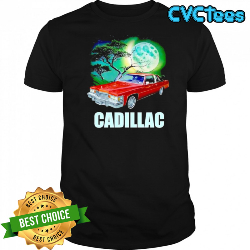 Cadillac Retro Car Full Moon and Bonsai Tree shirt
