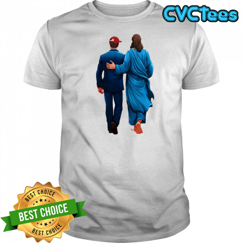 Charlie Krik red hat walking with Jesus assassination great American patriot shirt