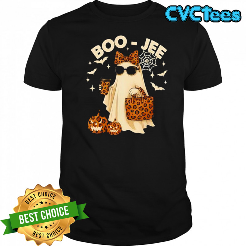 Coquette Leopard Ghost Coffee Boo JEE Halloween Boujee Ghost shirt