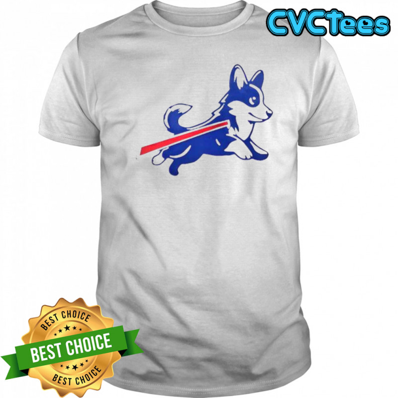 Corgi Buffalo Bills Football Parody Logo T-Shirt
