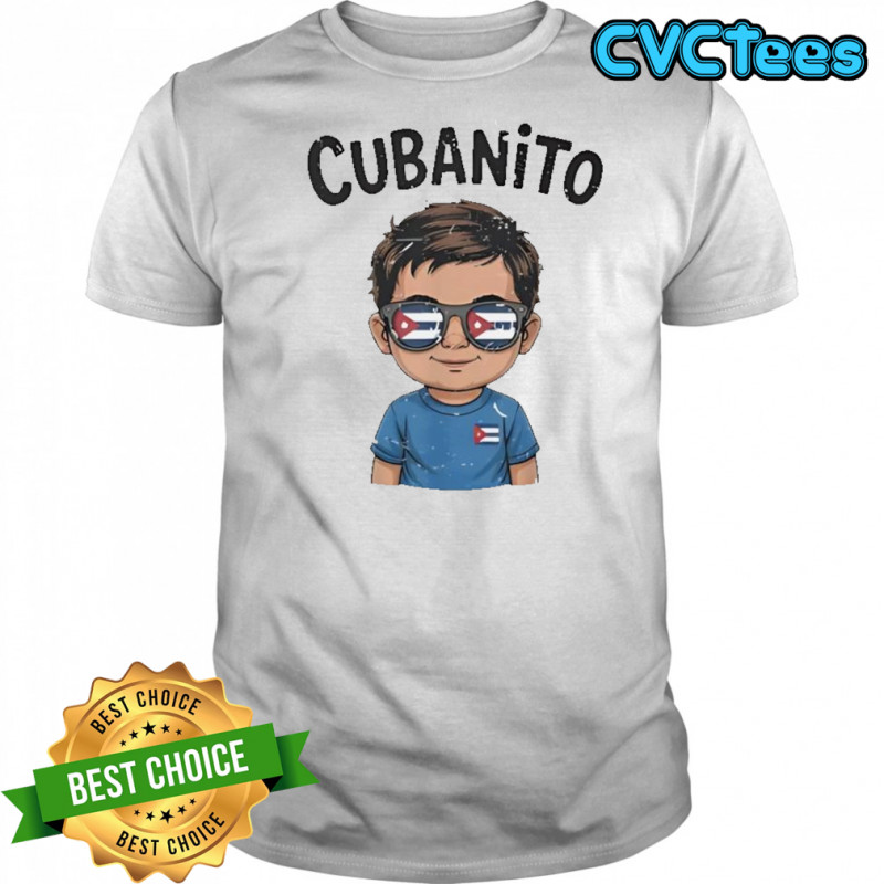 Cubanito glasses Cuba flag shirt
