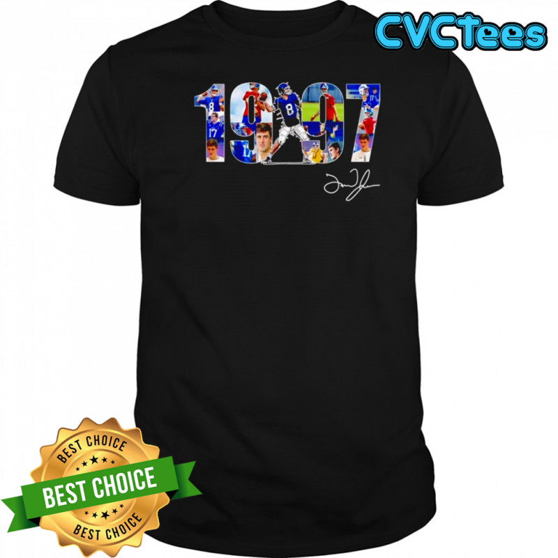 Daniel Jones 1997 football player collage signature shirt