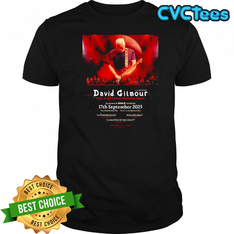David Gilmour Live Show At Circus Maximus In Rome On September 17 2025 Concert Film Release T-Shirt