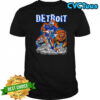 Detroit Lions football Zombie player lion burning graphic shirt