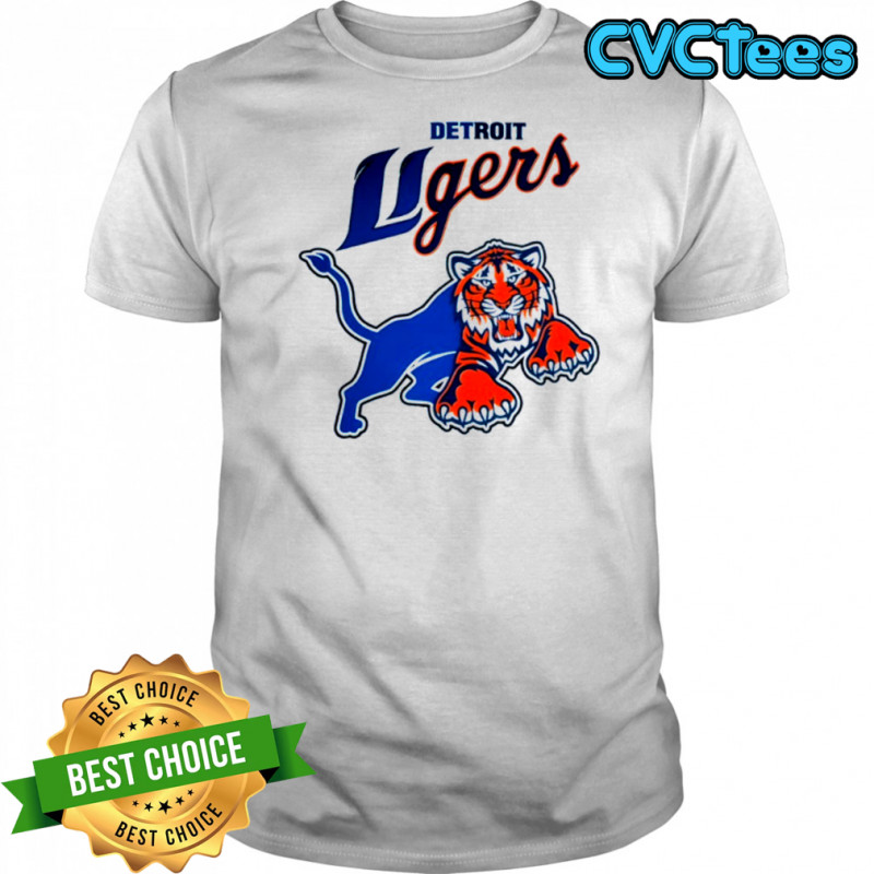 Detroit Lions mashup Detroit Tiger logo NFL shirt