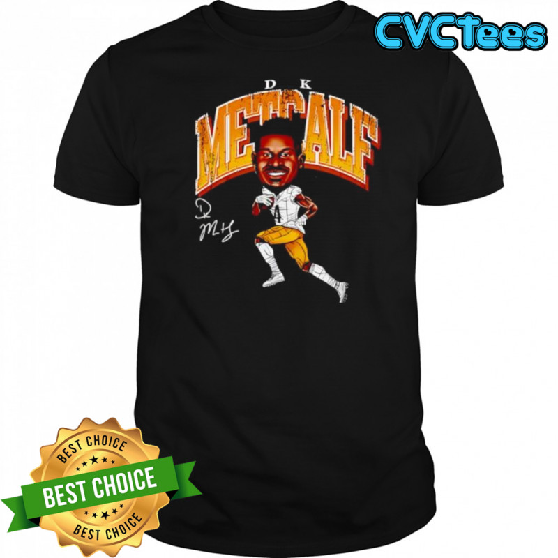 DK Metcalf cartoon football player graphic shirt