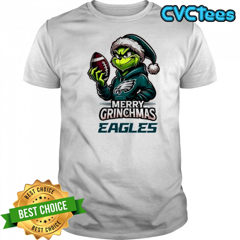 Grinch Merry Grinchmas Philadelphia Eagles football team logo shirt
