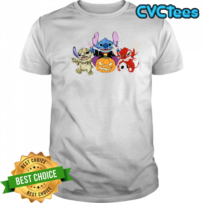 Halloween Stitch Characters Pumpkin Mummy Vampire Devil T-Shirt