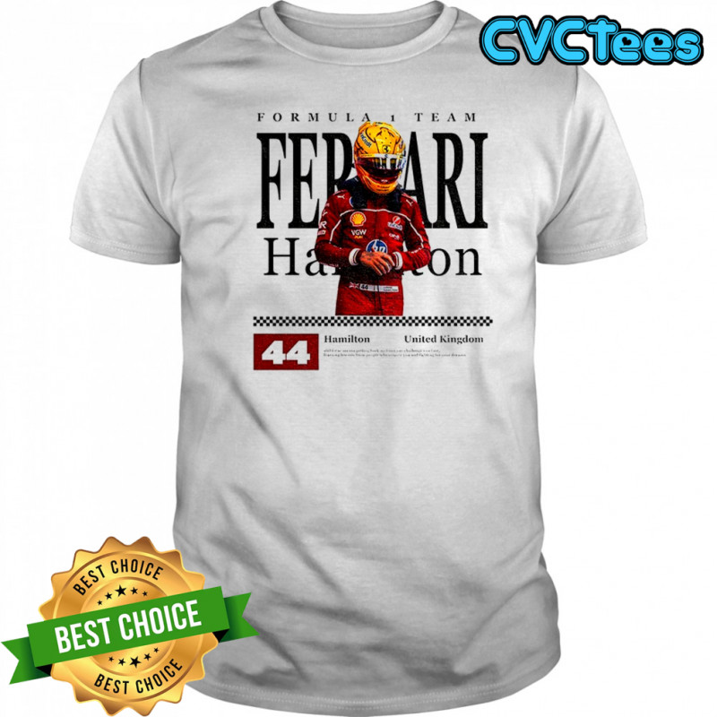 Lewis Hamilton Ferrari Formula 1 Team United Kingdom 44 shirt