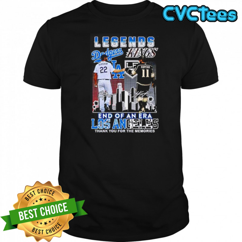 Los Angeles Dodgers x Los Angeles Kings Legends Vintage signatures poster shirt