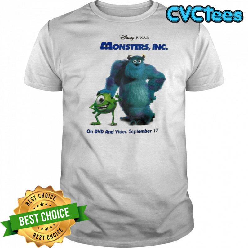 Mike Wazowski and James P Sullivan early 2000s pixar monsters inc on dvd and video september 17 shirt