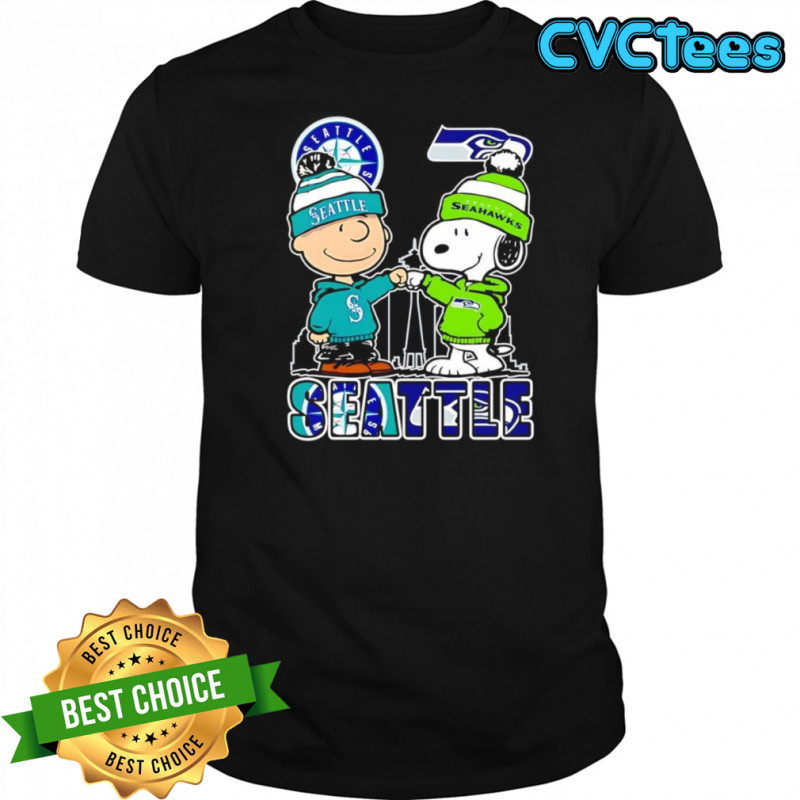 Peanuts Charlie Brown and Snoopy Seattle sports shirt
