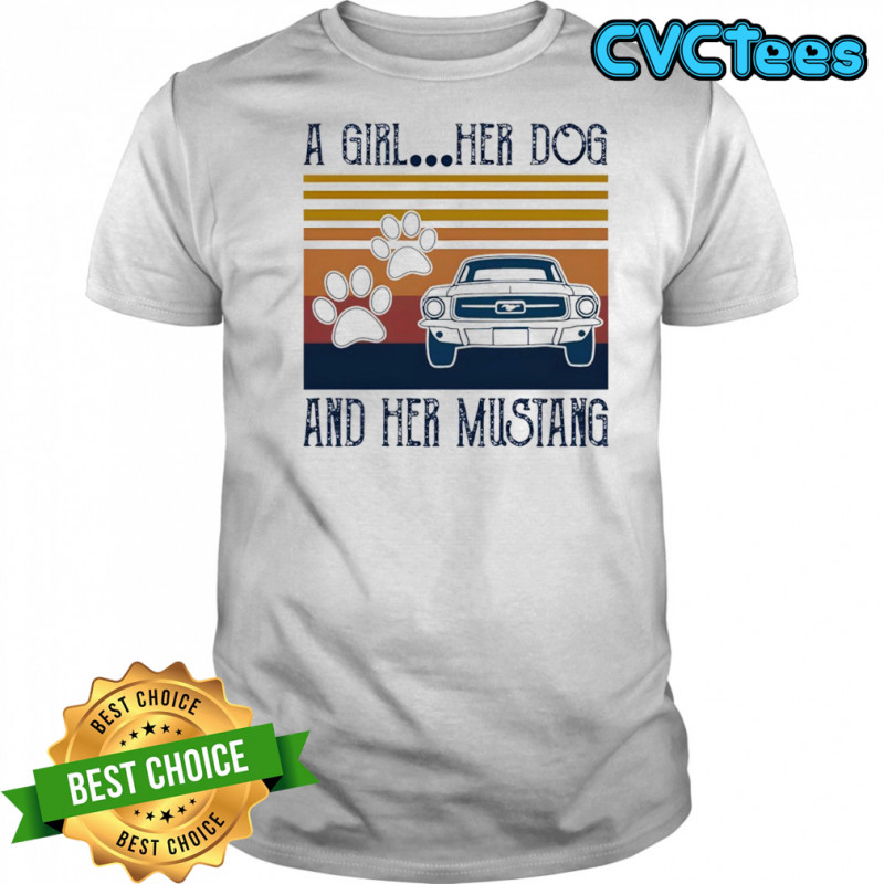 A Girl Her Dog And Her Mustang Vintage Shirt