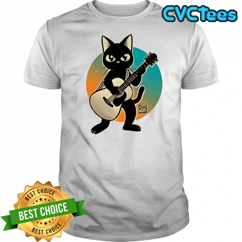 Acoustic guitar Black Cat T-shirt
