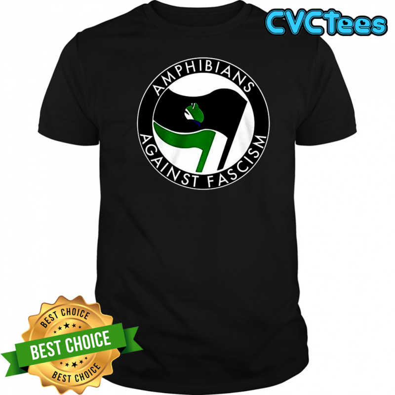 Amphibians Against Fascism frog flag shirt