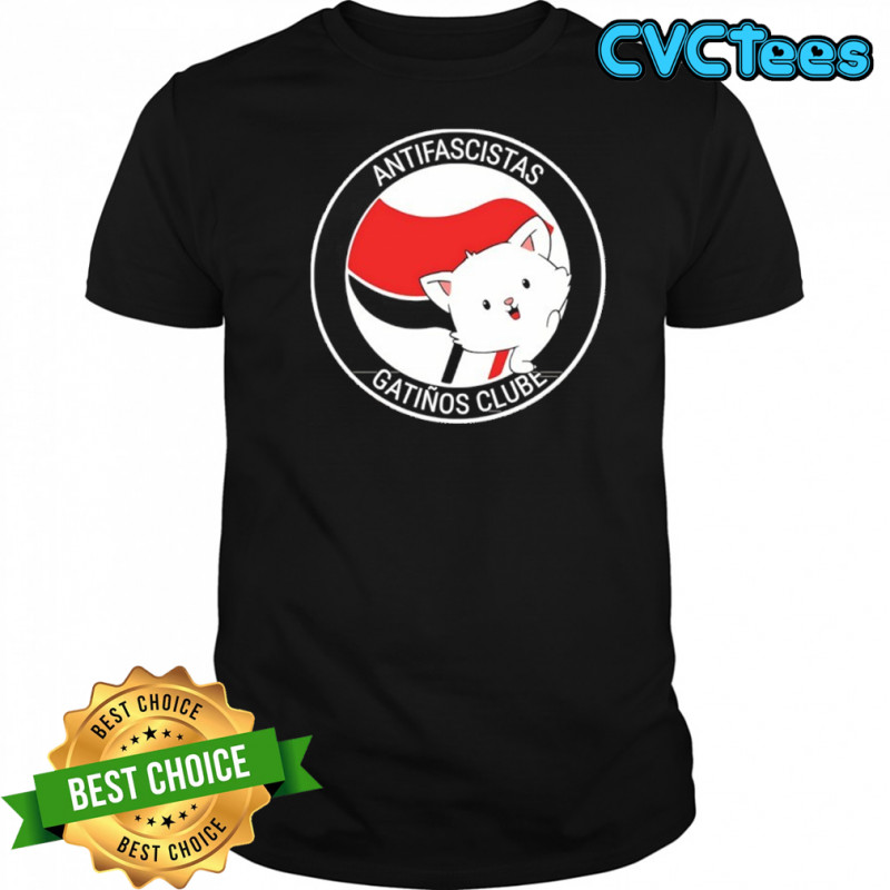Antifascistas gatiños clube logo cat shirt