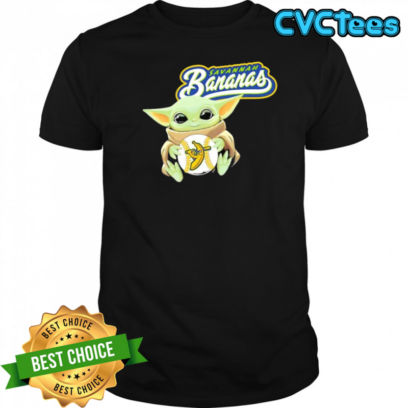 Baby Yoda with Savannah Bananas baseball team shirt