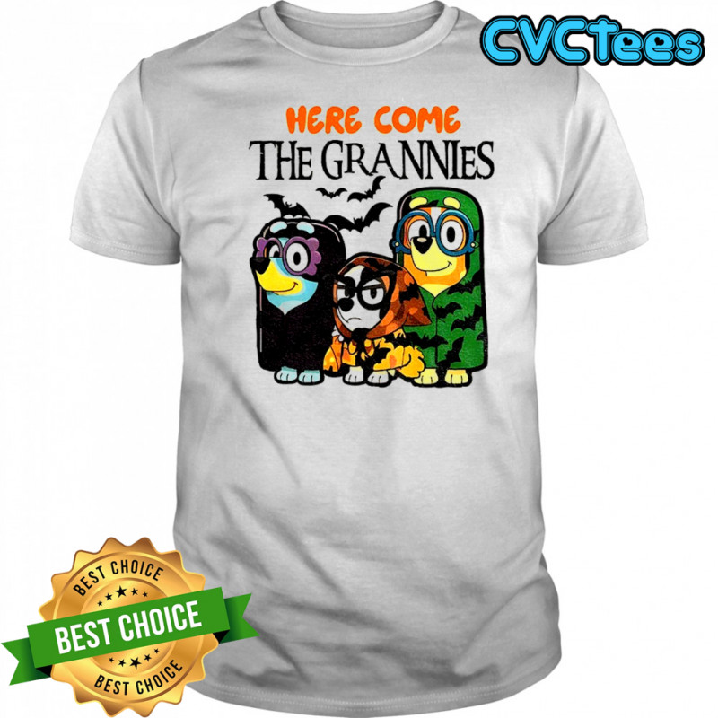 Blue Dog Here Come the Grannies Halloween shirt