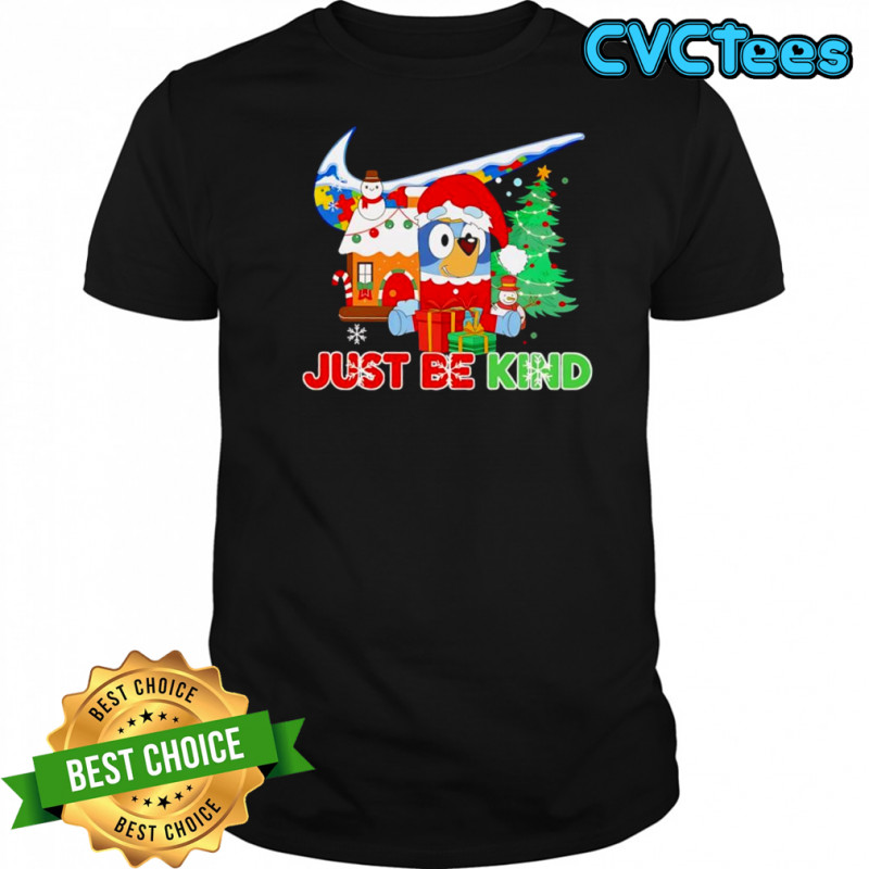 Bluey Christmas x Autism Awareness logo just be kind shirt