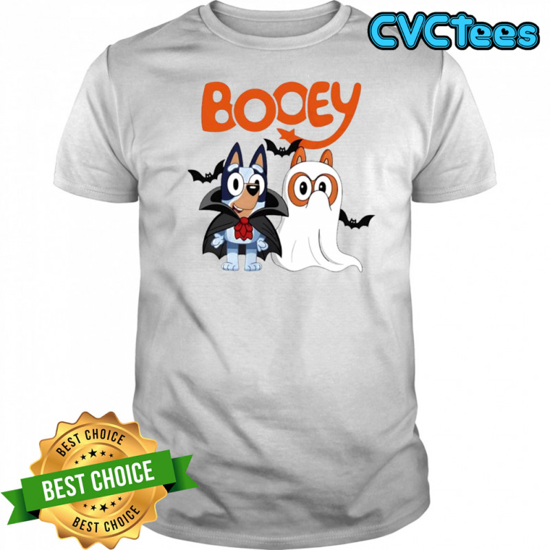 Booey Halloween costumes Bluey and Bingo Ghost shirt