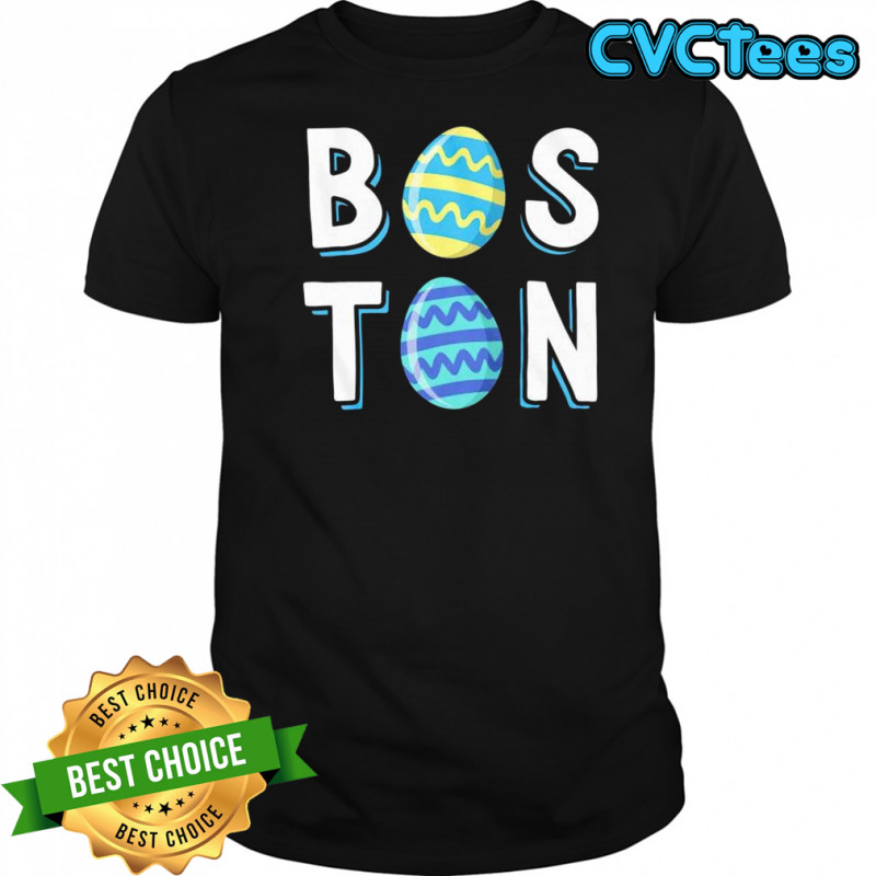 Boston stacked easter eggs shirt