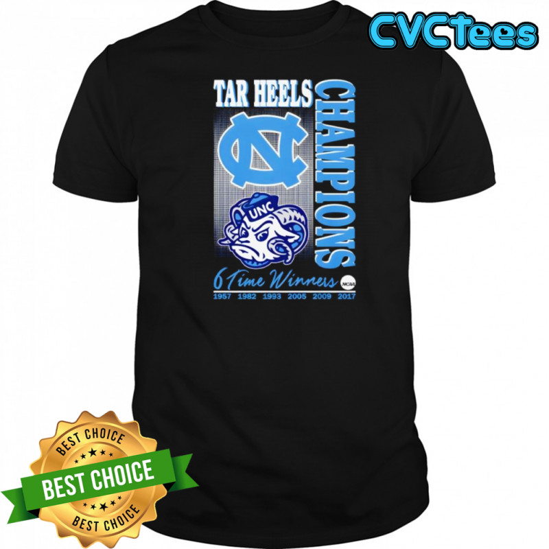 Carolina Tar Heels 6 Time Winners Champions NCAA Shirt
