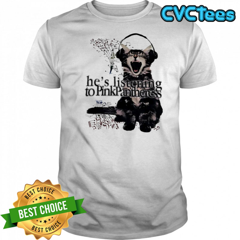 Cat he’s listening to PinkPantheress music shirt