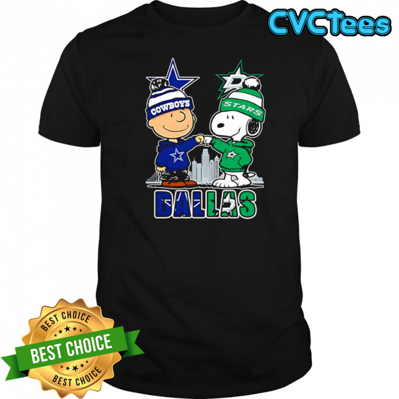 Charlie Brown and Snoopy x Dallas Cowboys and Dallas Stars shirt