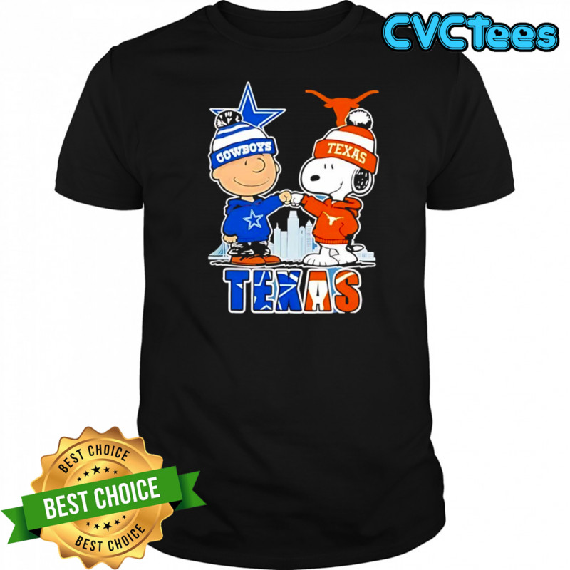 Charlie Brown and Snoopy x Dallas Cowboys and Texas Longhorns shirt