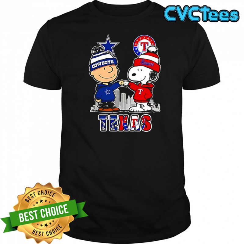 Charlie Brown and Snoopy x Dallas Cowboys and Texas Rangers shirt