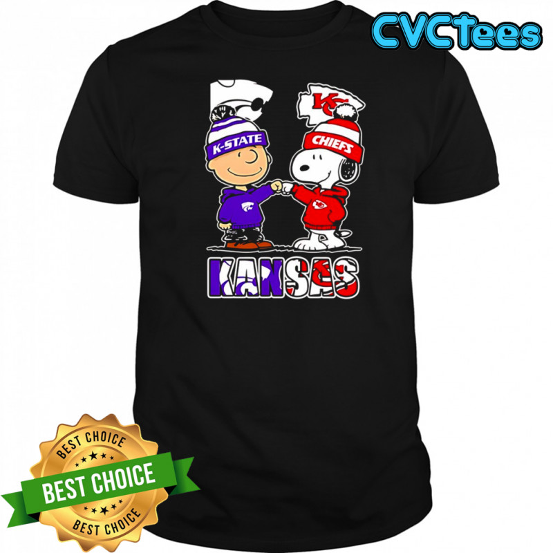 Charlie Brown and Snoopy x Kansas State Wildcats and Kansas City Chiefs shirt