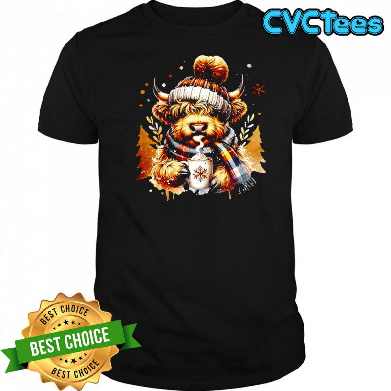 Christmas cocoa cow cute holiday shirt