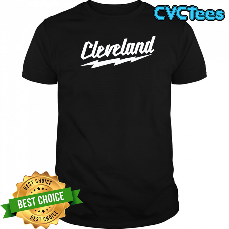 Cleveland Rock Script Lightning Bolt shirt.