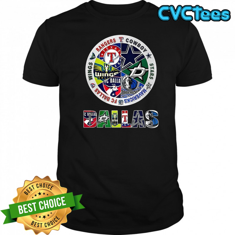 Combined logos of Dallas sports teams shirt
