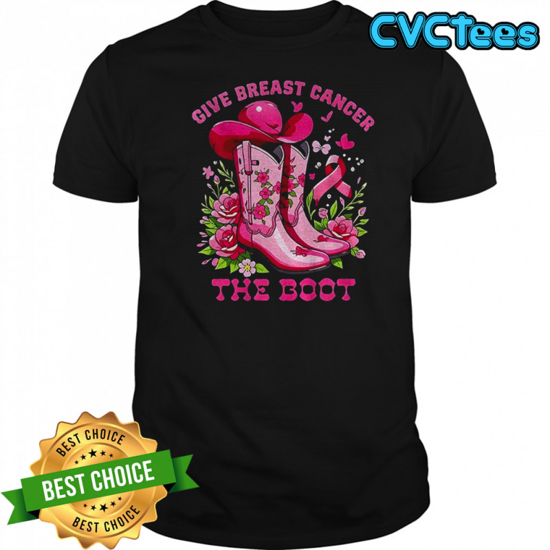 Cowboy boot give breast cancer the boot vintage shirt
