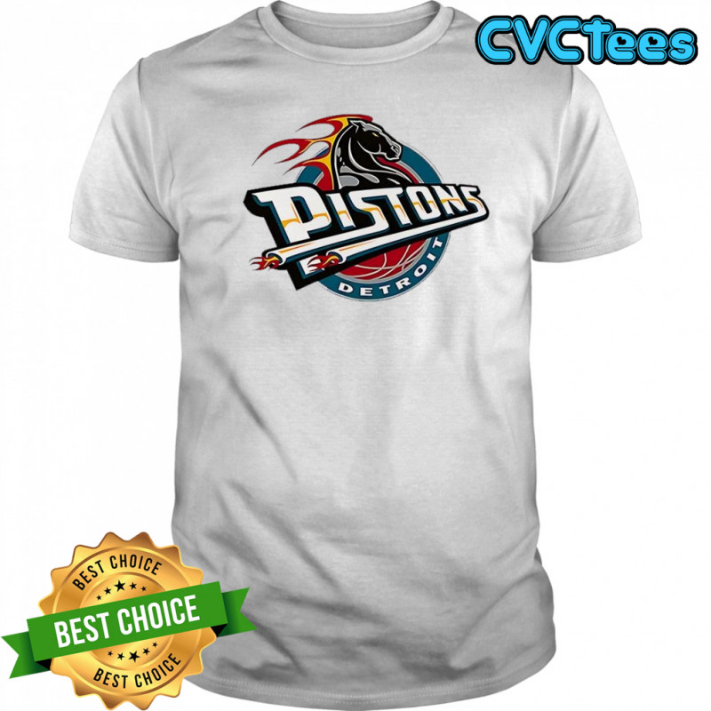 Detroit Pistons NBA fire horse Retro Logo shirt