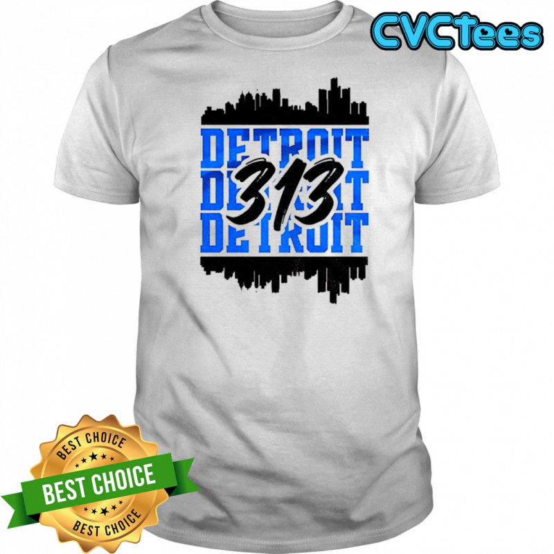 Detroit Skyline Detroit Lions 313 logo NFL 2025 shirt