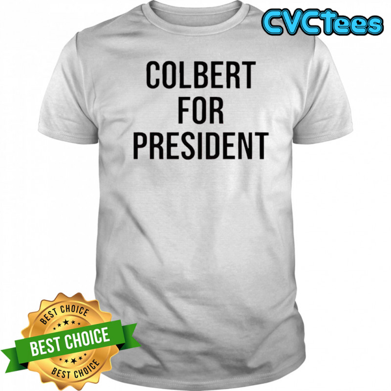 Emma Thompson wearing Colbert For President shirt