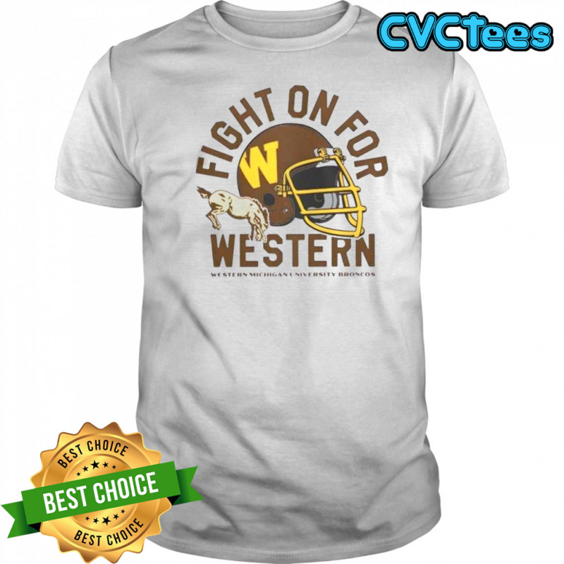 Fight On For Western Michigan Broncos Football 1980s Helmet T-Shirt
