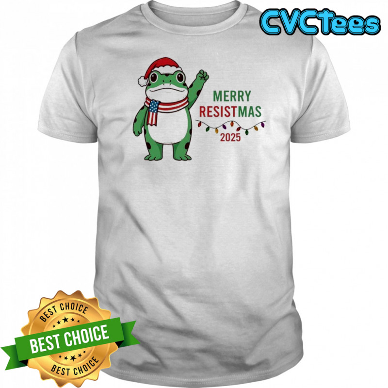 Frog Portland Merry Resistmas Christmas Holiday T-shirt