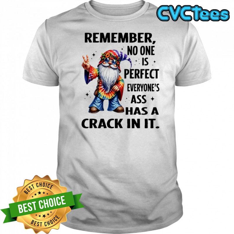 Gnome remember no one is perfect everyone’s ass has a crack in it shirt