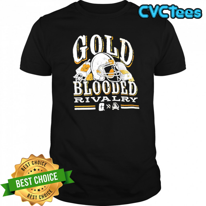 Gold Blooded Rivalry helmet logo shirt