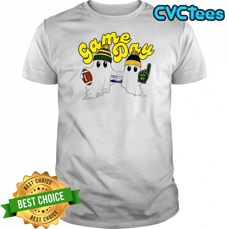 Green Bay Packers Game Day Ghosties with Busch Light beer Halloween shirt