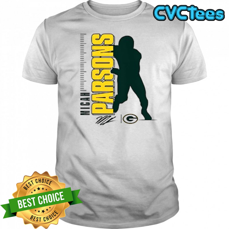 Green Bay Packers Micah Parsons yards silhouette signature shirt