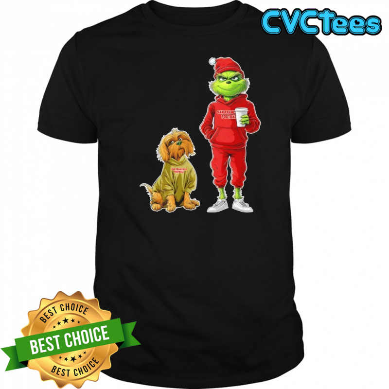 Green Monster Grinch and dog Christmas San Francisco 49ers Football shirt