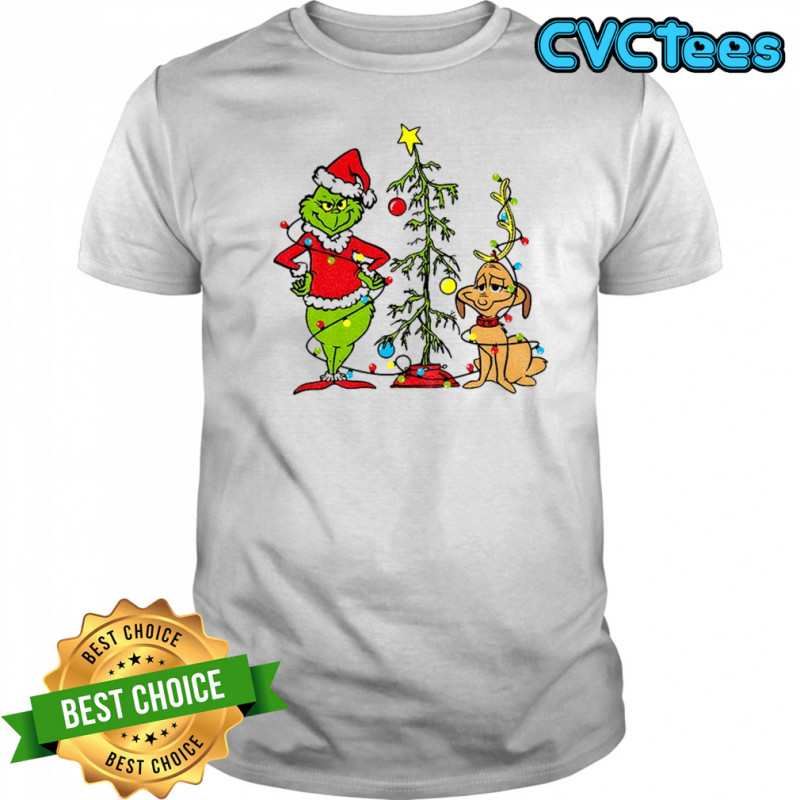 Grinch and Max dog Xmas Holiday Merry Christmas shirt