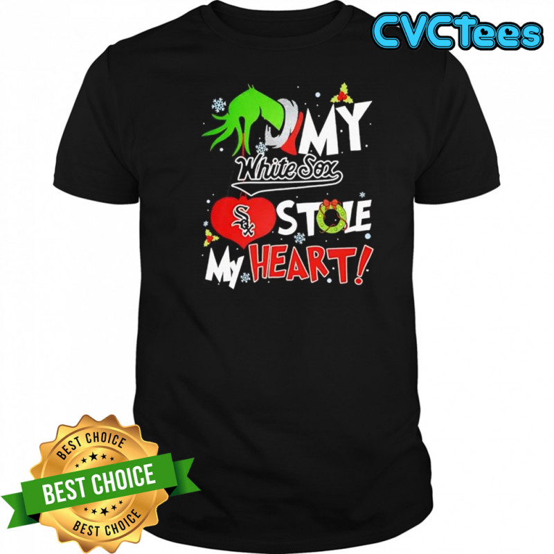 Grinch hand my chicago white sox stole my heart Christmas shirt