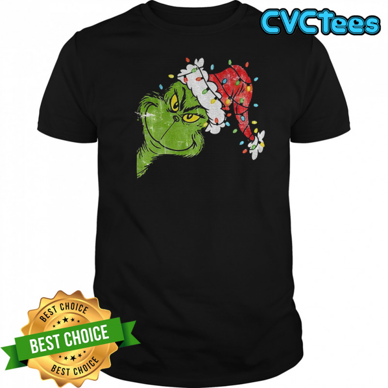 Grinch Santa hat Merry Christmas 2025 shirt